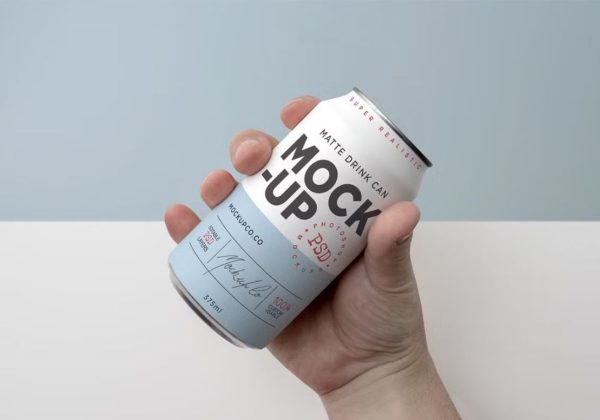 Matte Drinks Can Mockup PSD