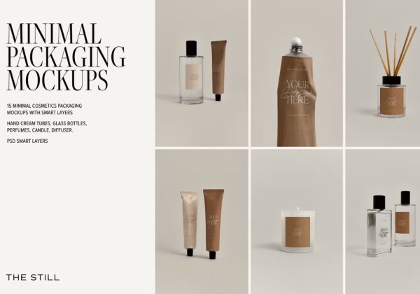 Minimal Cosmetic Packaging Mockups