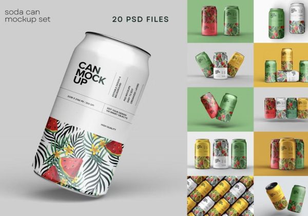 Soda Can Mockup Set