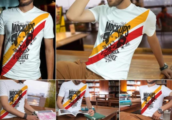 V Neck T Shirt Mockup PSD (1)