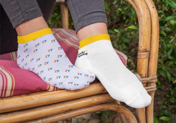 White Socks Mockup PSD