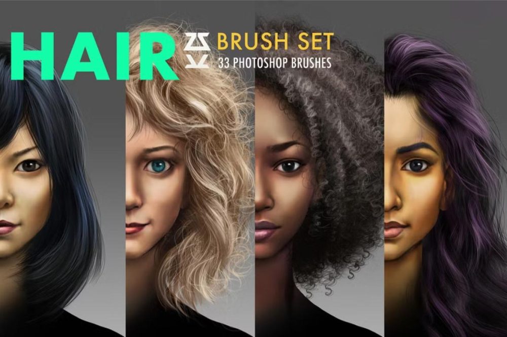 32 Professional Hair Brushes for Photoshop