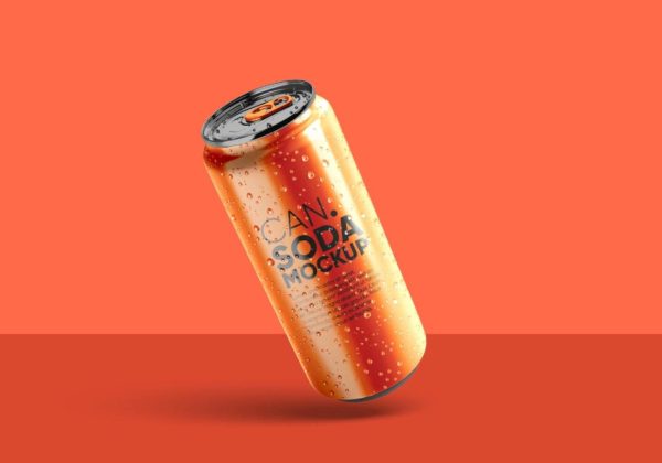 In Air Soda Can Mockup