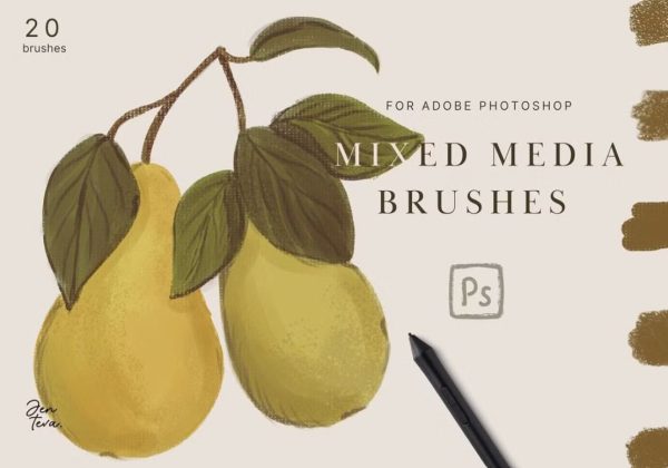 Mixed Media Brushes for Photoshop