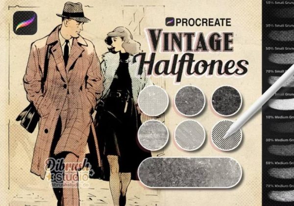 Procreate Vintage Halftones Brushes (1)