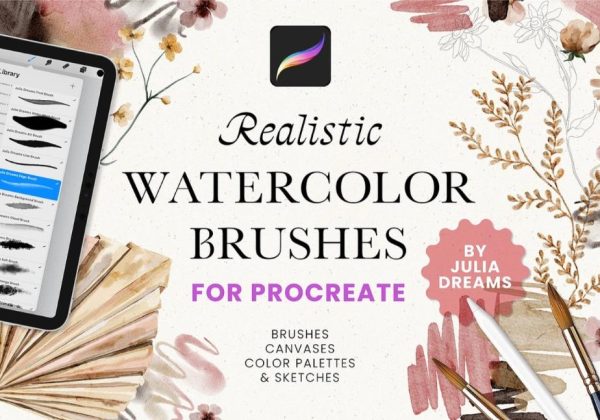 Realistic Watercolor Brushes for Procreate