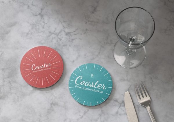 Round Coaster Mockup PSD Download