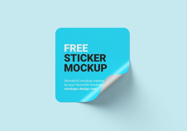 Six Square Sticker Mockup