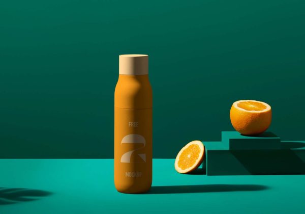 Slim Juice Bottle Mockup