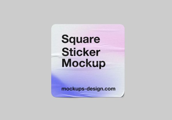 Small Square Sticker Mockup