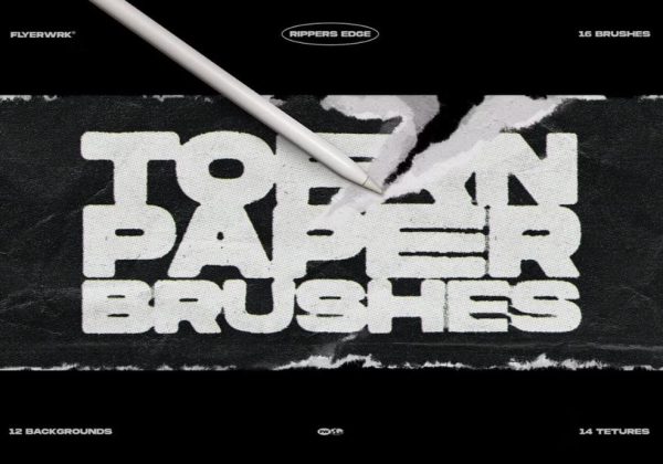 Torn Paper Brushes Set