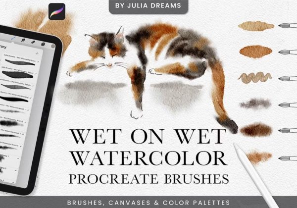 Wet Watercolor Procreate Brushes